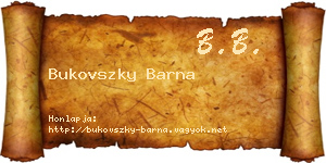 Bukovszky Barna névjegykártya