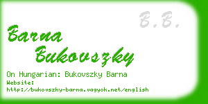 barna bukovszky business card